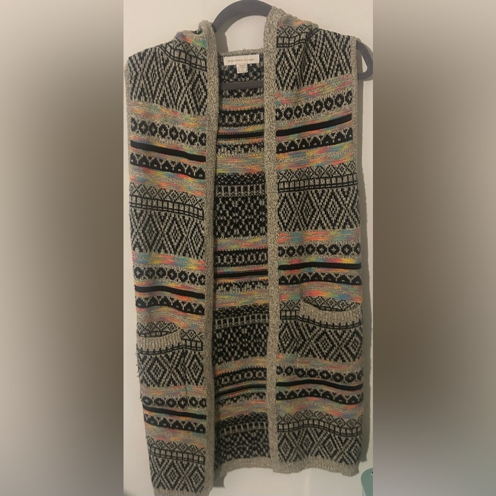Monteau Beach Bum/Bohemian Hooded Knit Vest